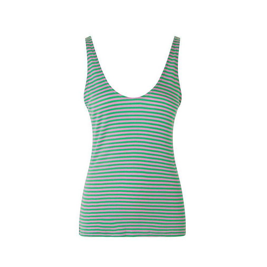 Clothing mbyM | Jenna Top Pink Blue Green Stripe