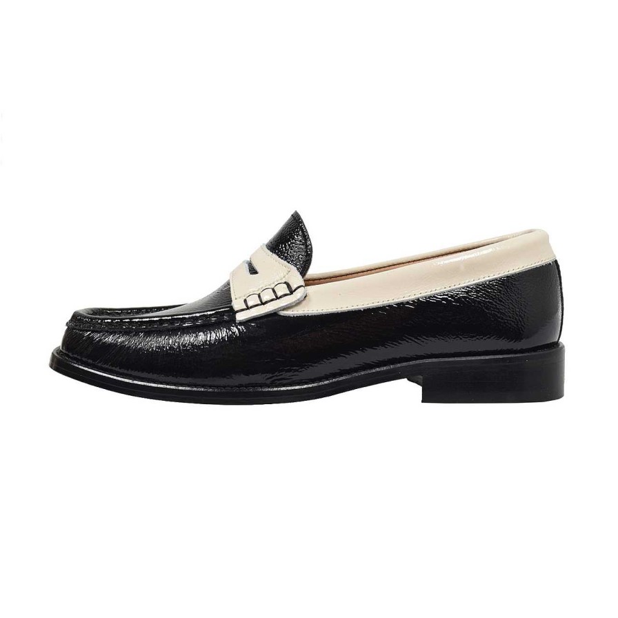 Shoes La Garçonne | Gloria Loafer Black Beige