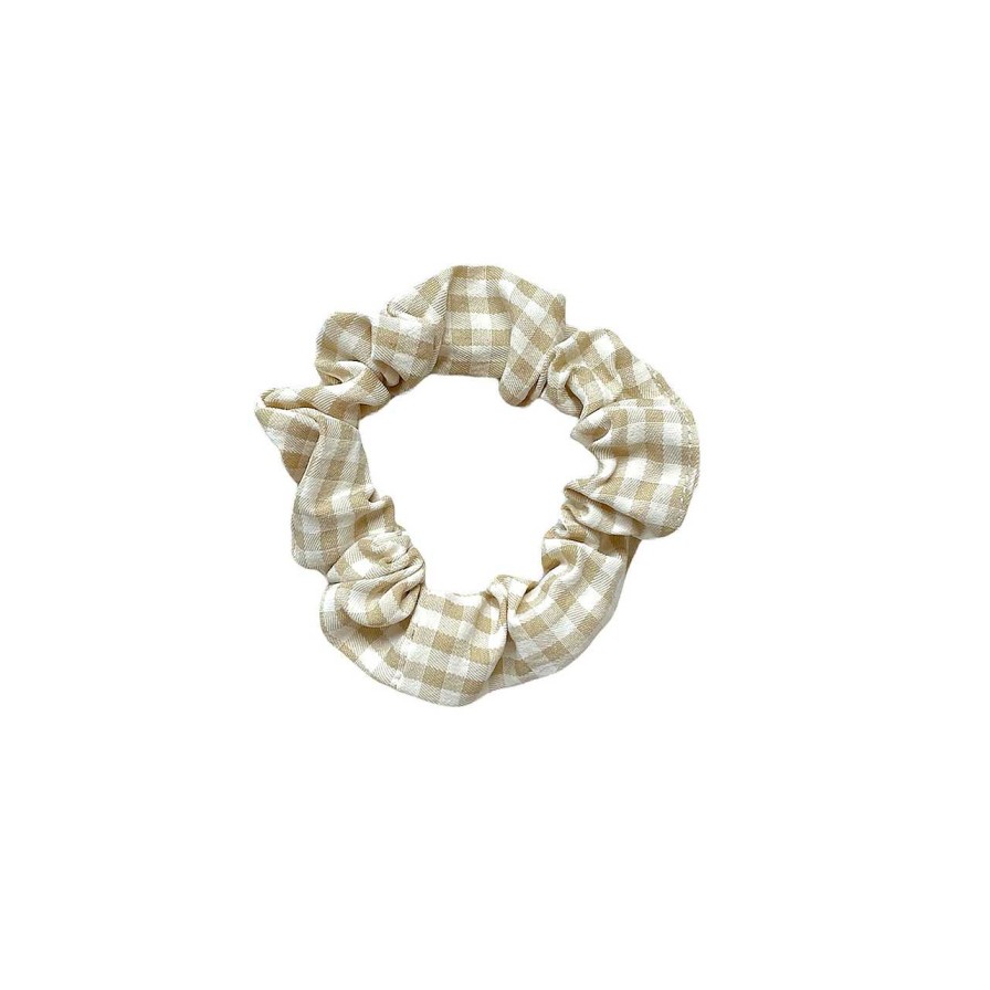 Accessories Voila | Mini Check Scrunchie Sand