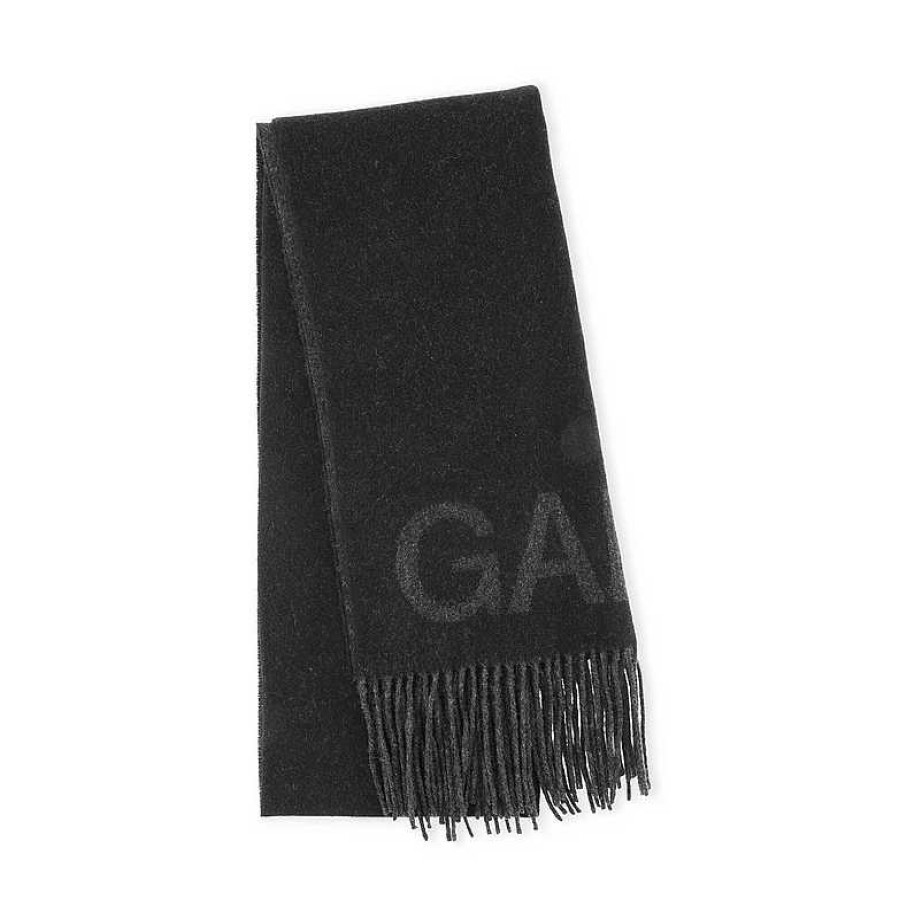 Accessories Ganni | Wool Scarf Black