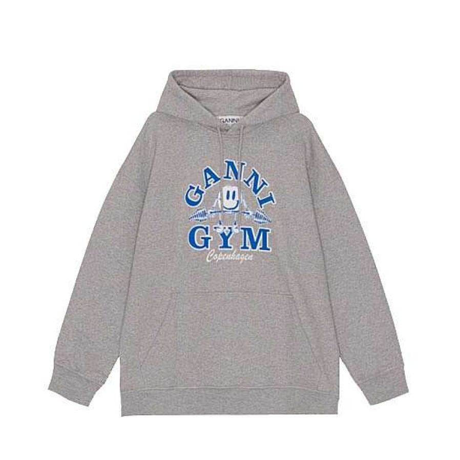 Clothing Ganni | Isoli Hoodie Pullover Gym Paloma Melange