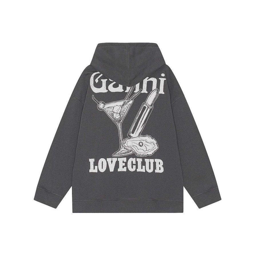 Clothing Ganni | Isoli Hoodie Pullover Volcanic Ash