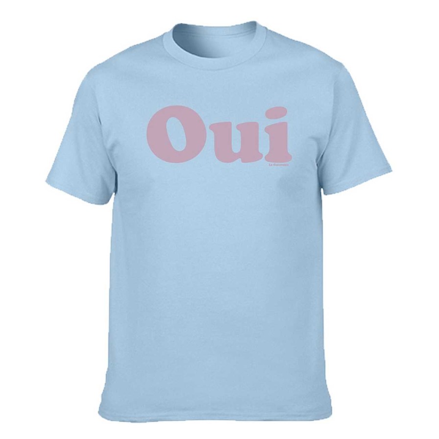 Clothing La Garçonne Vetements | Oui Logo T-Shirt Light Blue