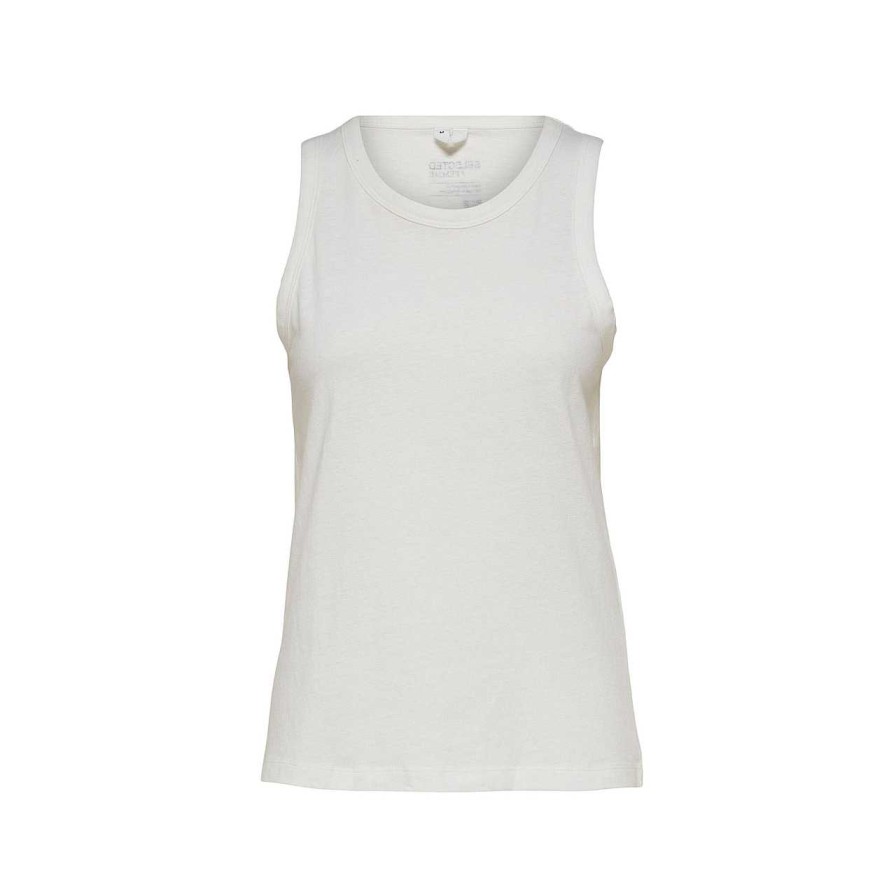 Clothing Selected Femme | Cecilie Tank Top Cloud Dancer