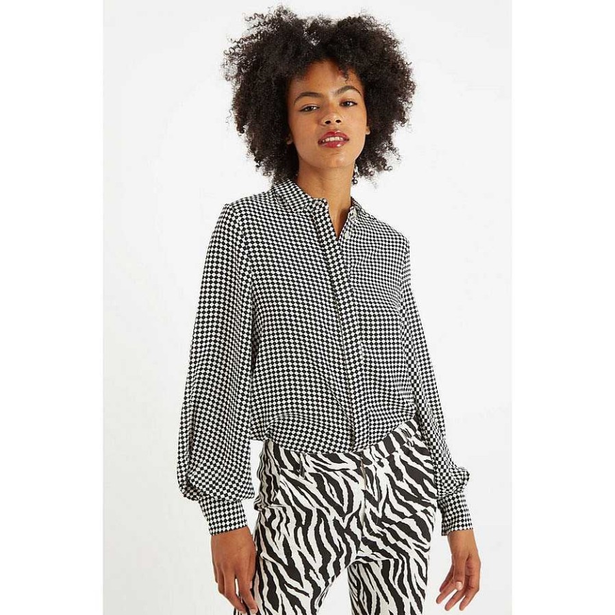 Clothing Louche | Byron Diamonds Forever Blouse Black White