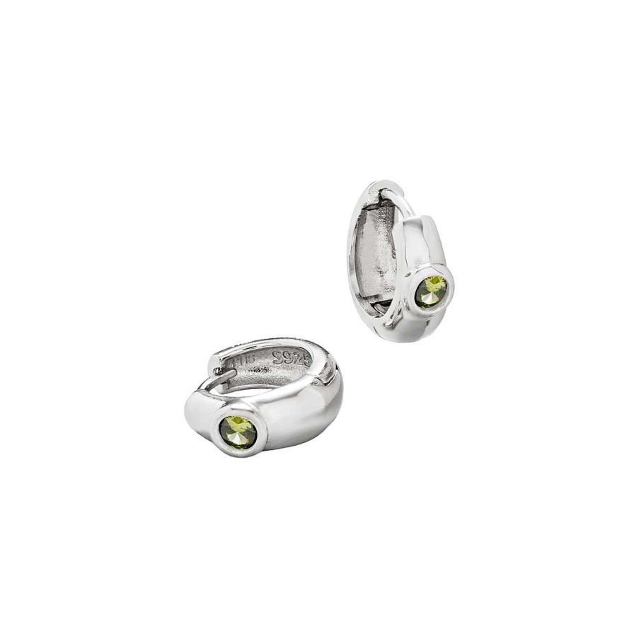 Accessories Philippa Studios | Dome Hoops Peridot Small Earrings Silver