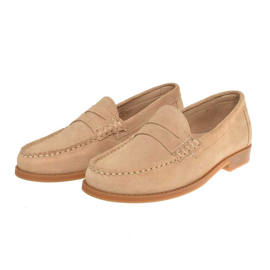 Shoes La Garçonne | Navy Loafers Beige