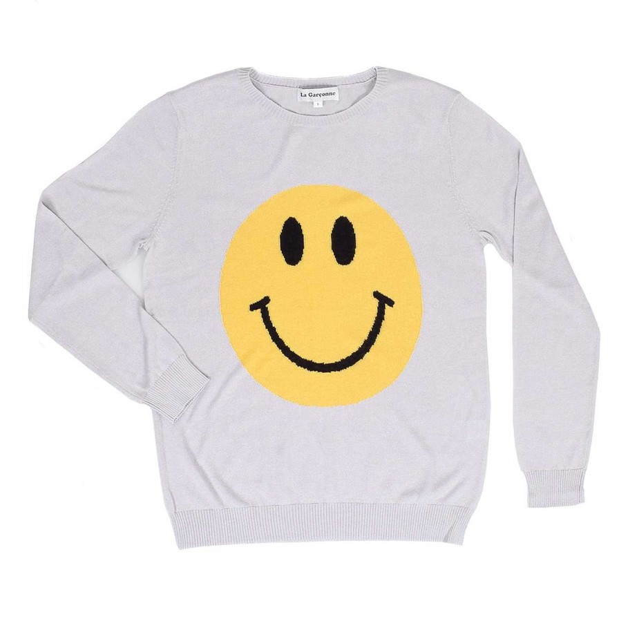 Clothing La Garçonne Vetements | Smiley Silk/Cashmere Knitted Sweater Grey