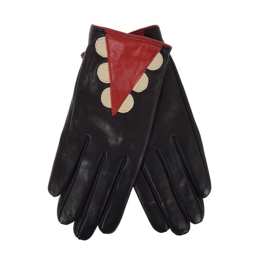 Accessories La Garçonne Accessoires | Kenza Gloves Black Red