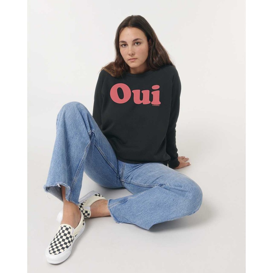 Clothing La Garçonne Vetements | Oui Sweater Raglan Black/Rose