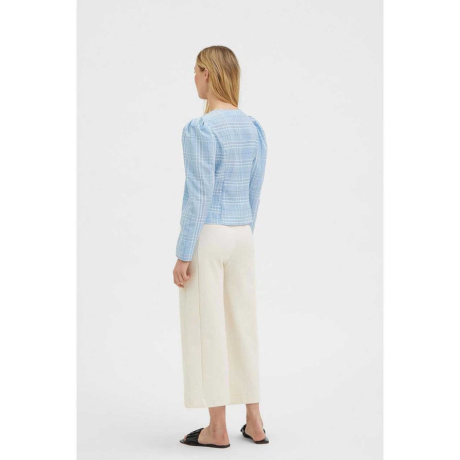 Clothing Selected Femme | Brianna Blouse Blue Bell Check