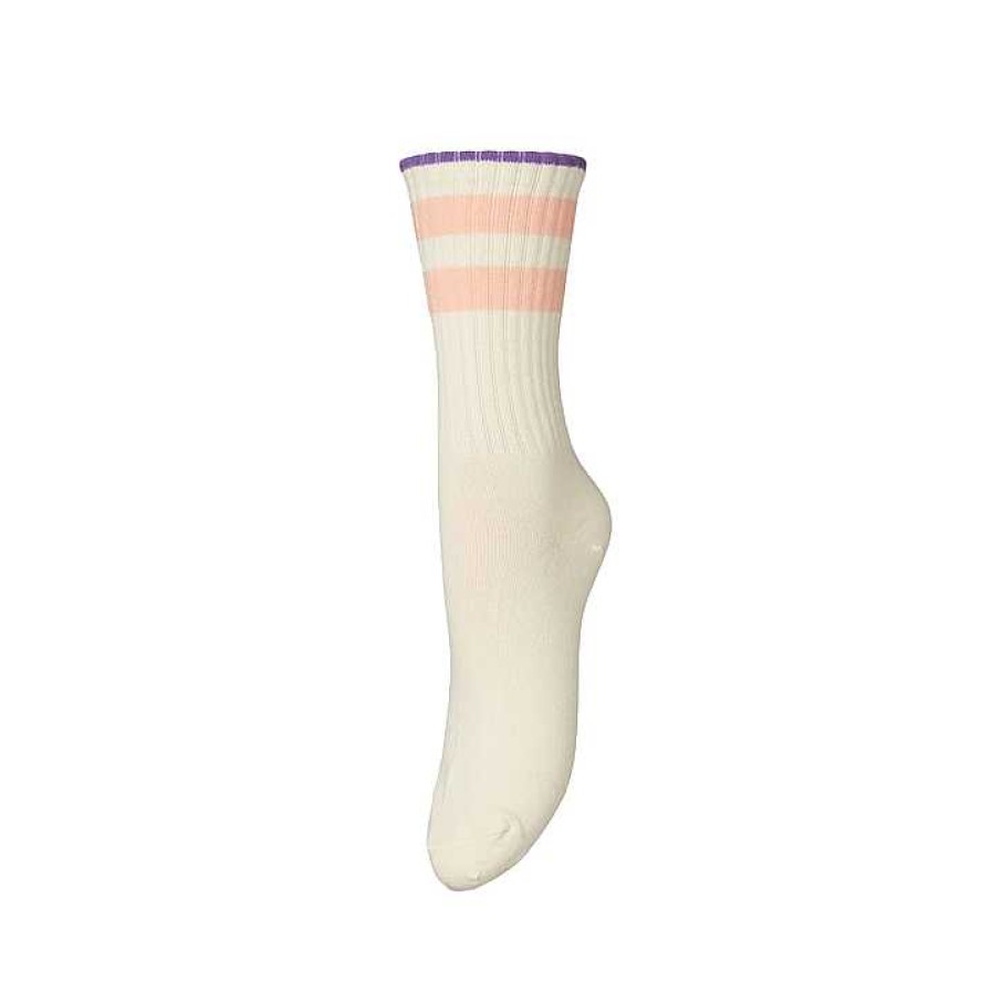 Accessories Becksöndergaard | Tenna Thick Socks White Pink Purple