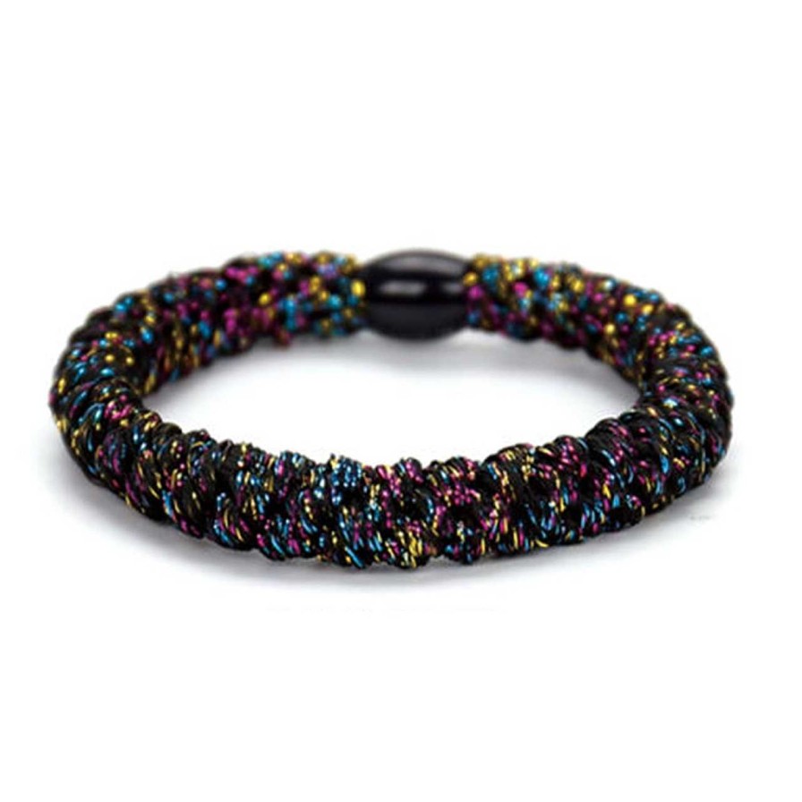 Accessories Voila | Hair Tie Glitter Multi Dark Black