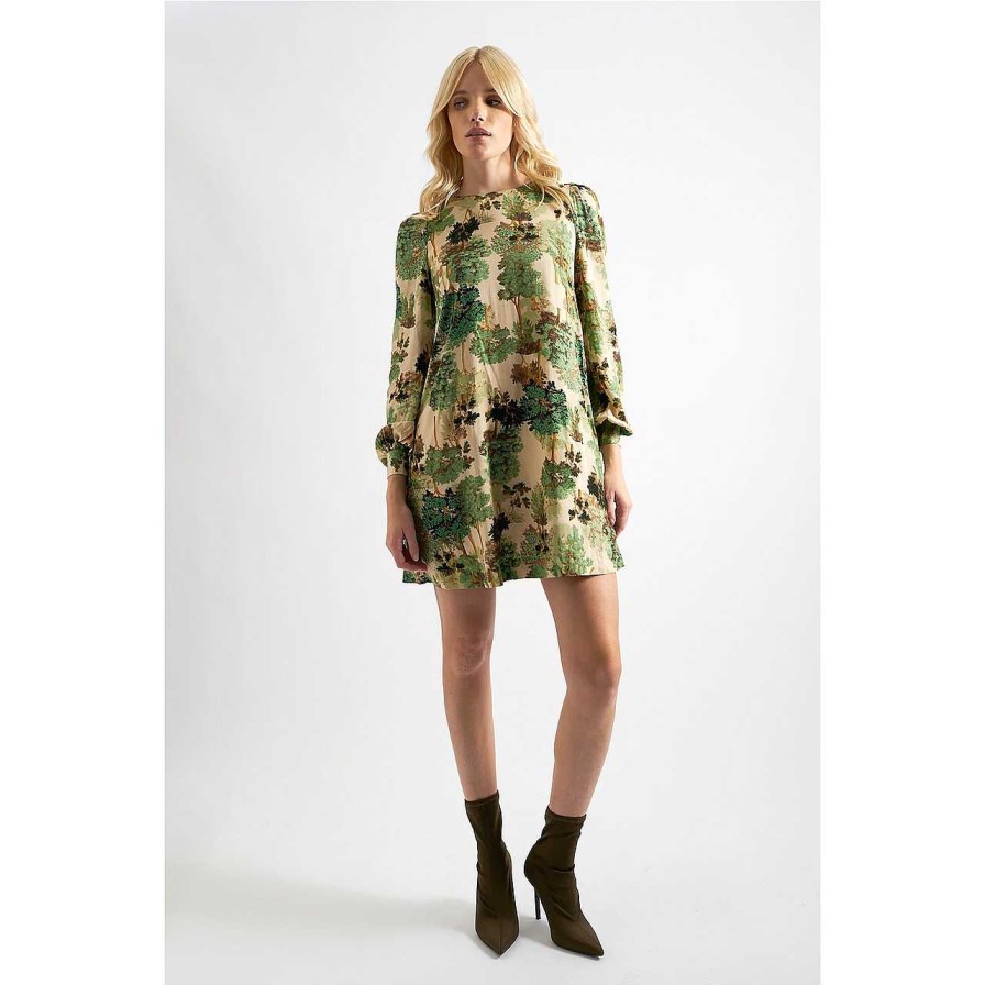 Clothing Louche | Didee Forest Scape Dress Green