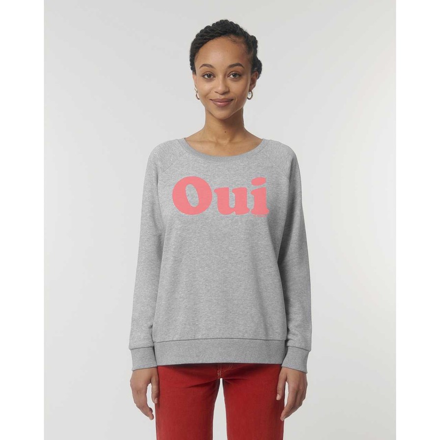 Clothing La Garçonne Vetements | Oui Sweater Raglan Heather Grey