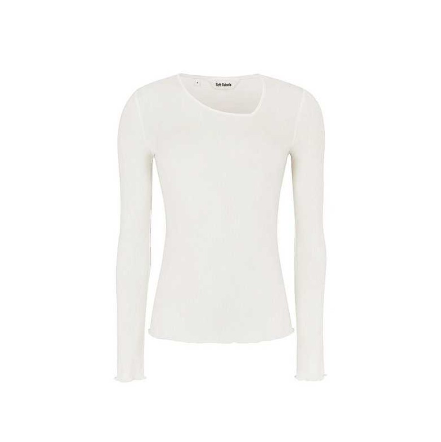 Clothing Soft Rebels | Fenja Asymmetrical Long Sleeve Shirt Snow White